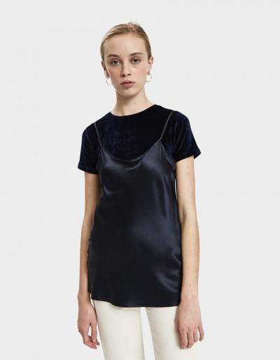 Baserange Dydine Strap Top In Vein Blue