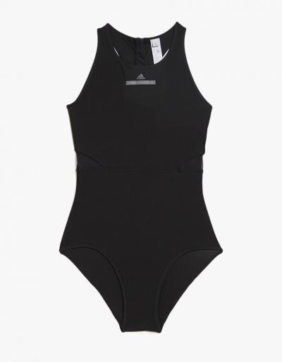 Adidas By Stella Mccartney Zip Swimsuit In Black