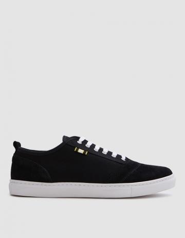 Aprix Suede/canvas Low In Black/black