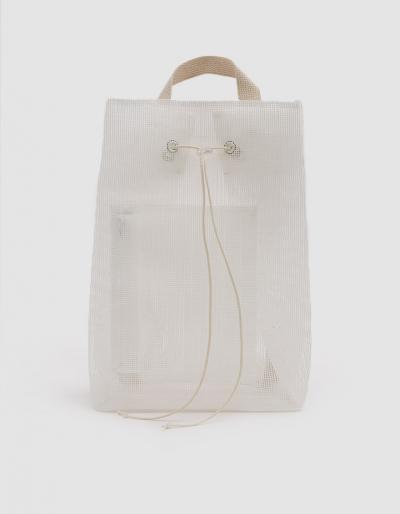 Clyde Mesh Backpack In Blanc