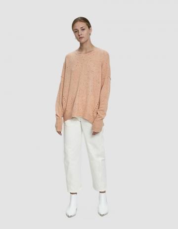 Which We Want Marti Speckled Oversized Sweater In Pink