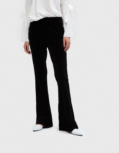 Stelen Velvet Wide Pants In Black