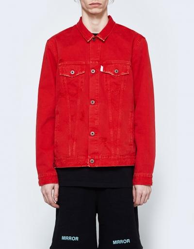 Off-white Denim Jacket Red White