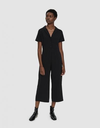 Stelen Aurelia Collared Jumpsuit In Black