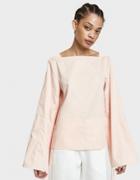 Tibi Satin Pop Boatneck Top