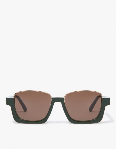 Marni Crop Round Frame Sunglasses In Green