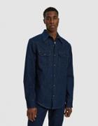 Calvin Klein Jeans Est. 1978 Western Shirt In Panel Rinse Indigo
