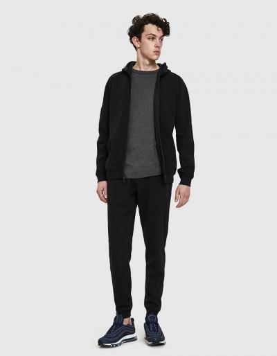 Reigning Champ Full Zip Bonded Hoodie In Black