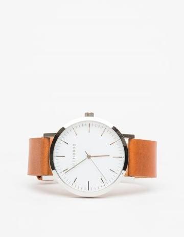 The Horse Silver/ Tan Band Watch