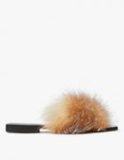 Parme Marin Furry Baby Slides In Taupe