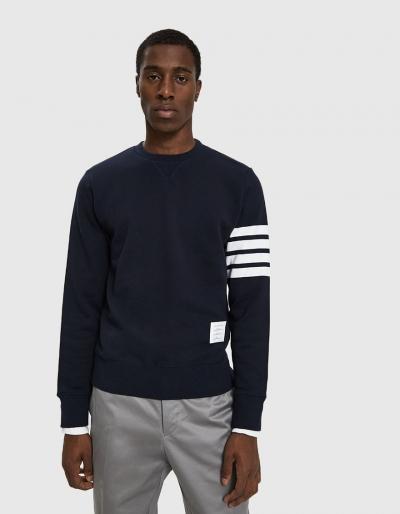 Thom Browne Classic Four Bar Sweatshirt In Navy