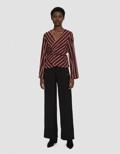 Stelen Georga Wrap Blouse In Wine