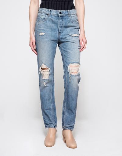 Denim X Alexander Wang Boy Fit Light Indigo Destroyed