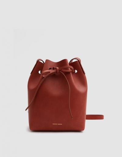 Mansur Gavriel Mini Bucket Bag In Brandy/avion
