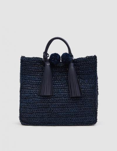Loeffler Randall Straw Travel Tote In Eclipse