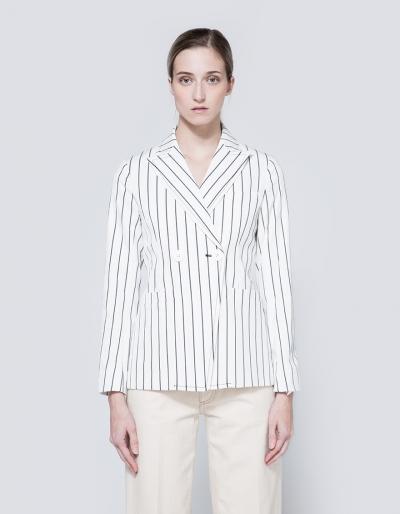Frankie Striped Cotton Shrunken Jacket