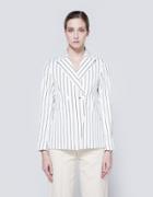 Frankie Striped Cotton Shrunken Jacket