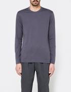 Comme Des Gar Ons Shirt Plain Ls Tee In Dark Grey