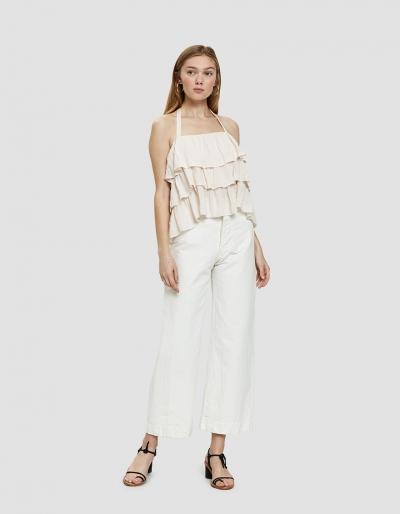 Farrow Emma Ruffled Halter Top