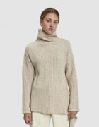 Mijeong Park Ribbed Side Tie Pullover In Oatmeal