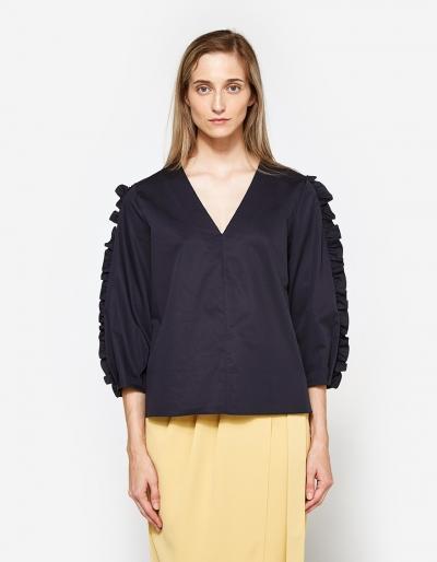 Tibi V-neck Ruffle Top