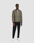 Stone Island Garment Dyed Quilted Micro Yarn Down Bomber Jacket In Olive