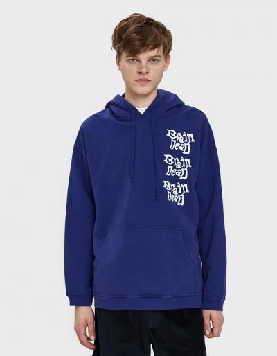Brain Dead Missile Command Hoodie In Dull Berry