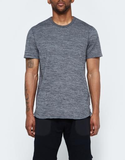 Reigning Champ Ss Scalloped Crewneck - Tiger Jersey In Black