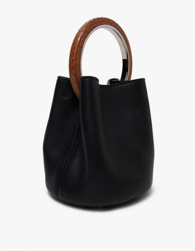 Marni Shoulder Bag In Black/nougat/hazelnut
