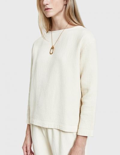 Black Crane Pullover In Cream