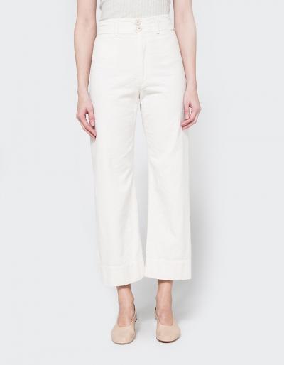 Apiece Apart Wide Leg Pant In Cream