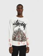 St Ssy L/s Beach Mob Tie Dye Tee In White/orange
