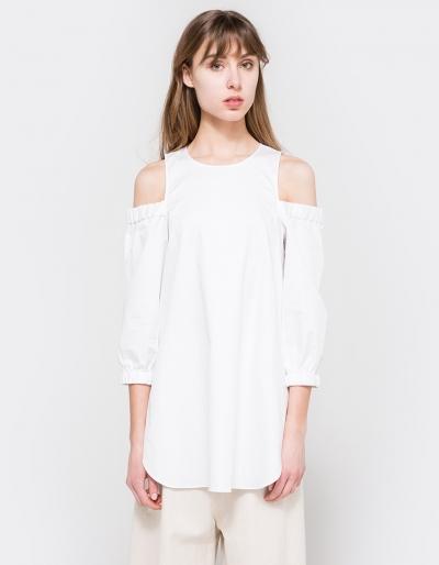 Tibi Satin Poplin Cut Out Top