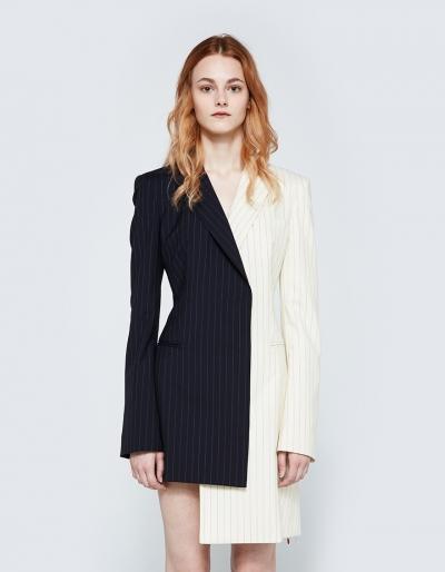 Off-white Pinstripe Formal Dress