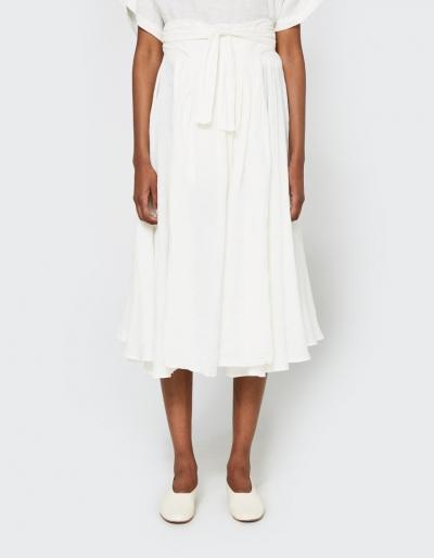 Black Crane Wrap Skirt In Eggshell