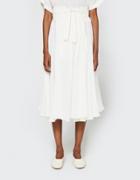 Black Crane Wrap Skirt In Eggshell