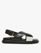 Marni Fussbett Sandal In Black/limestone