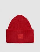 Acne Studios Pansy N Face Beanie In Ruby Red