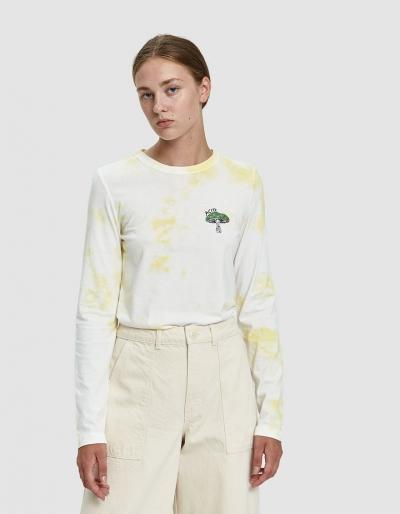 Ganni Verbana Tie-dye Embroidered Tee