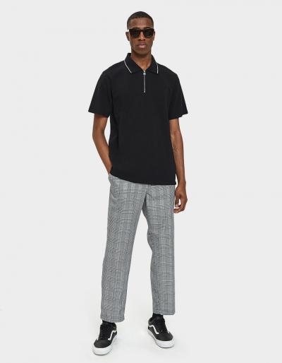 St Ssy Lion Zip Polo In Black