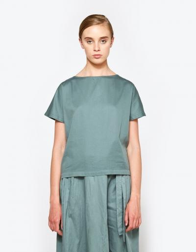 Black Crane Boat Neck Top In Forest