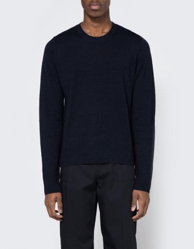 Maison Margiela Elbow Patch Sweater In Dark Blue