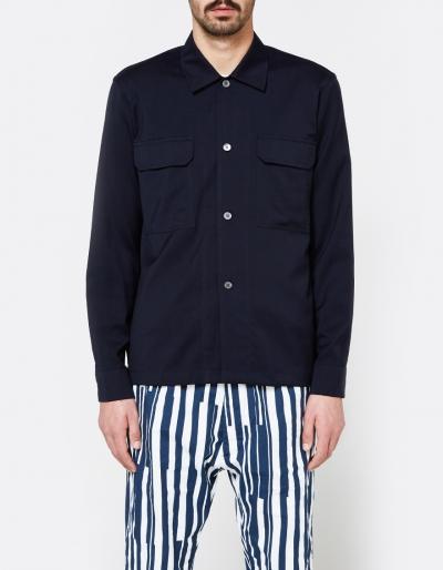 Our Legacy Box Army Shirt Navy Worsted Wool