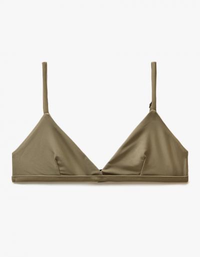 Matteau Swim Tri Crop Top In Olive