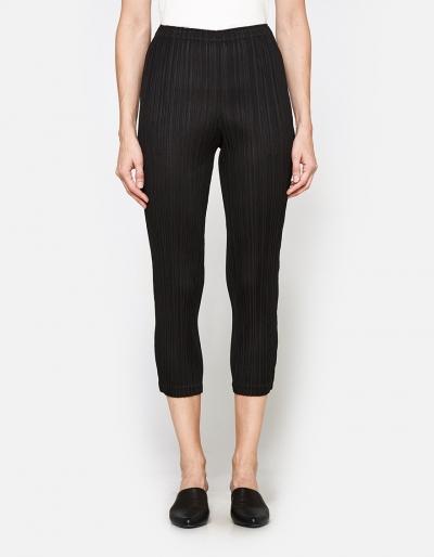 Pleats Please By Issey Miyake Slim Cropped Pants In Black