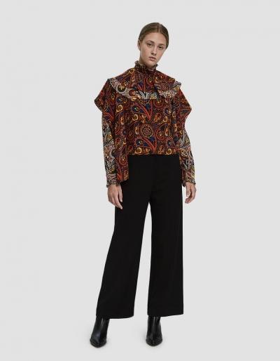 J.w. Anderson Paisley Print Ruffle Top