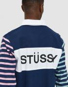St Ssy Jonah Stripe Ls Rugby In Navy