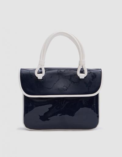 Maryam Nassir Zadeh Lune Bag In Patent Navy/white