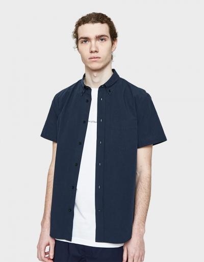 Acne Studios Isherwood Ss Shirt In Deep Navy
