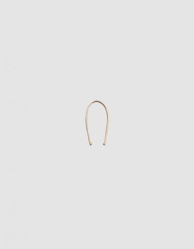 Loren Stewart Long Double Ball Wire Huggie Earring